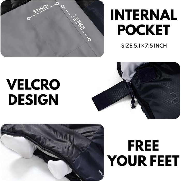 Спальний мішок XXL для дорослих, тепла погода, для кемпінгу, зимових походів, полювання та подорожей (3,2 кг, блакитний)