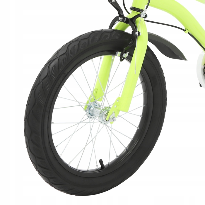 Дитячий велосипед 16-дюймовий, жовтий, з додатковими колесами та LED-підсвіткою