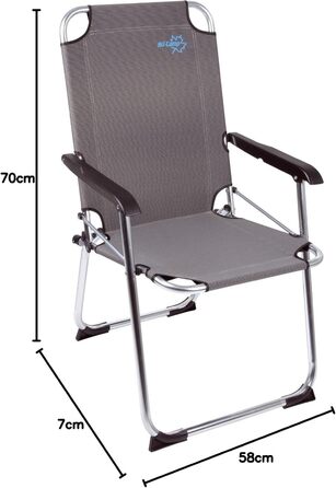 Крісло для кемпінгу Bo-Camp Copa Rio Comfort: складане, для відпочинку на природі та риболовлі (бежеве)