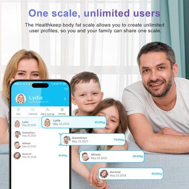 Ваги Healthkeep для аналізу складу тіла з Bluetooth та додатком, 13 параметрів, до 180 кг, сумісні з Android та iOS