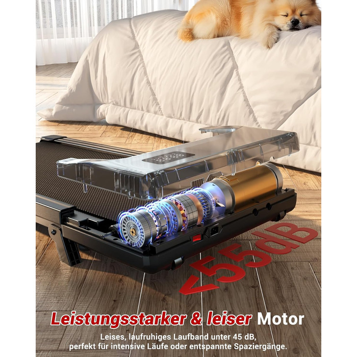 Walking Pad Superun з нахилом 6% – біговий доріжка для дому, максимальна швидкість 12 км/год, з додатком та пультом дистанційного керування. Робочий стіл, максимальне навантаження 136 кг, 90 см, колір Чорний.