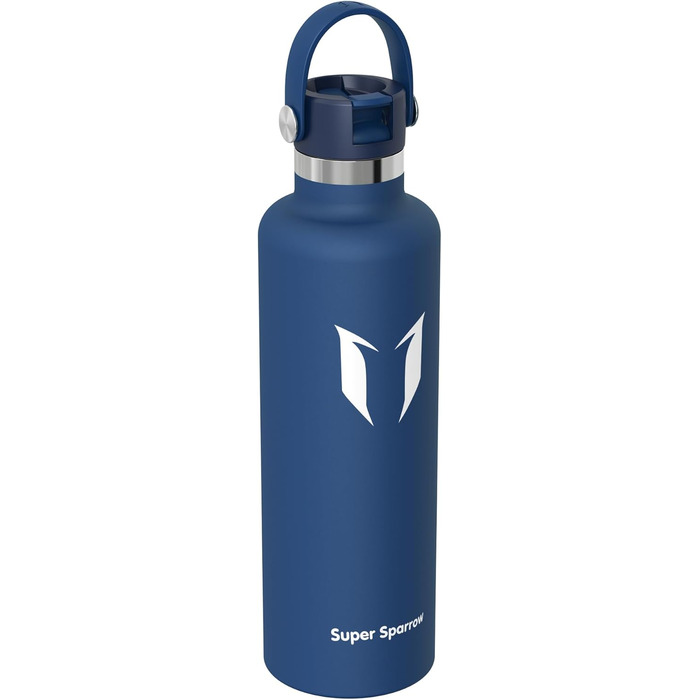 Термокружка-термос Super Sparrow з нержавіючої сталі з трубочкою - 350мл, 500мл, 750мл, 1л, 1.2л - без BPA, для спорту, подорожей, школи, активного відпочинку (1000 мл, колір: блакитний)