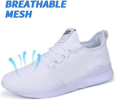 Чоловічі кросівки для бігу та занять спортом. Легкі, дихаючі, для фітнесу, тенісу, тренувань. Розмір 44.5 EU, білий колір