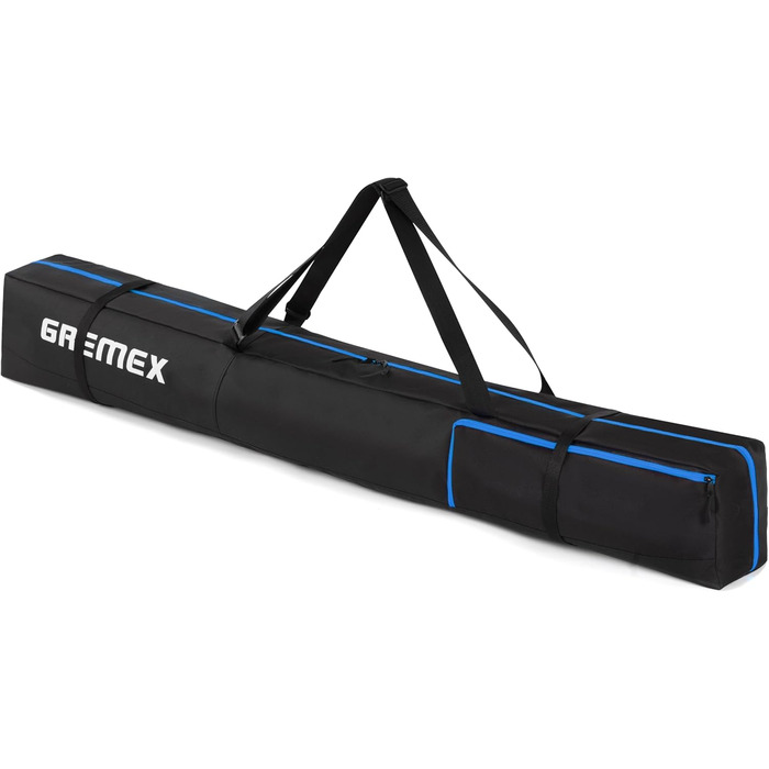 GREMEX Skitasche: Водонепроникний мішок для лиж на 1 пару - міцний та ергономічний, аксесуари для лиж (блакитний + жовтий, чорний + синій, 180 см)