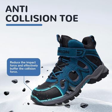 Дитячі зимові черевики ASHION для хлопчиків та дівчаток, снігоступи, теплі, з підкладкою, трекінгові черевики (33 EU, небесно-блакитний)