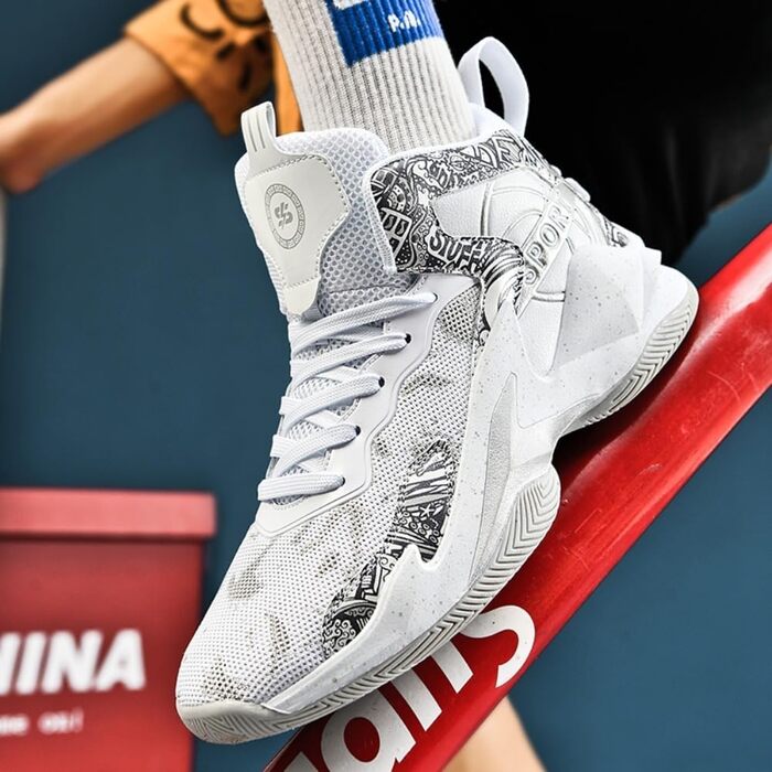 Баскетбольні кросівки для чоловіків та жінок. Легкі спортивні кросівки для ходьби, бігу та занять спортом. Зносостійкі, з антиковзкою підошвою. Розміри 36-45 EU, 38 EU. Кольори: білий, сірий.