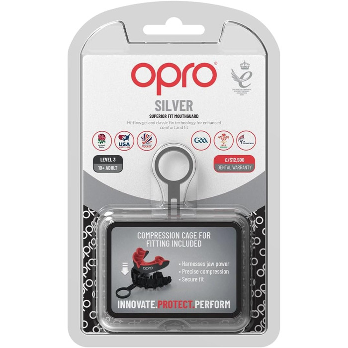 Захисна капа OPRO Silver для дорослих і дітей, з футляром, для хокею, лакросу, регбі, ММА, боксу, BJJ, інноваційна технологія підгонки