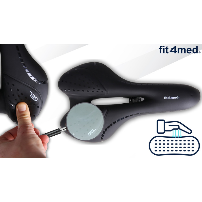 Велосипедне гелеве сідло Fit4Med Airflow, м'яке, 160 мм