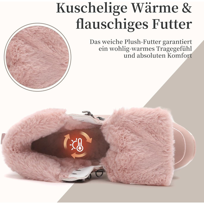 Жіночі зимові черевики, зимові чоботи, утеплені снігоступи, туристичні черевики для хайкінгу, рожеві, 39 EU