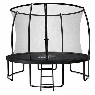 Батут Zero Gravity Outdoor Ø 183/244/305/366/427 см, TÜV GS, комплект з драбиною, відеоінструкція, Ultima 4 моделі Ø 305 см, чорний
