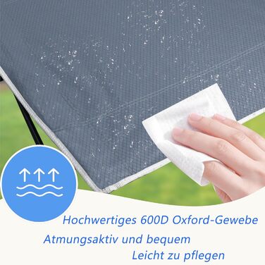 Складне кемпінгове ліжко YRHome для відпочинку на природі: надійне металеве каркас, міцна тканина Oxford 600D, з кишенею та сумкою для перенесення (190x62x38 см, до 250 кг)