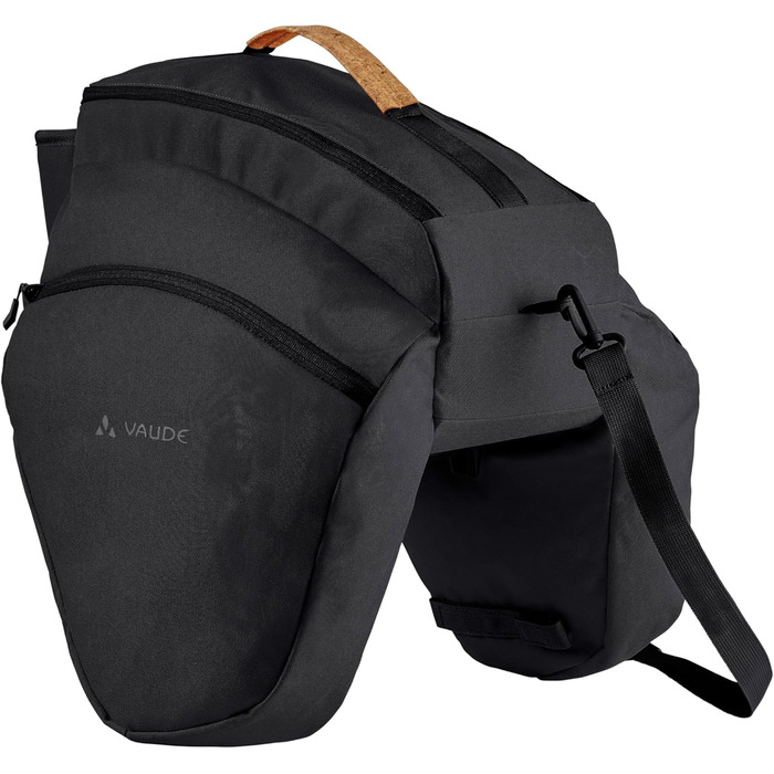Сумка на багажник для електровелосипеда VAUDE eSilkroad Plus, універсальна, чорна, з кріпленням UniKlip