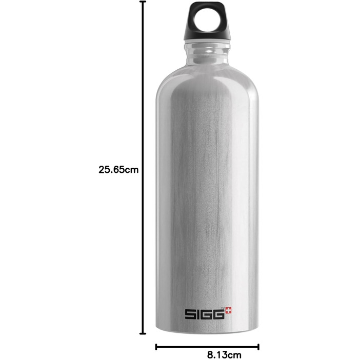 Алюмінієва пляшка для води Sigg Traveller 1 л, герметична, підходить для газованих напоїв, BPA-free, Швейцарія