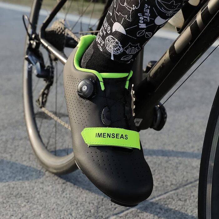 Велосипедні кросівки для їзди по пересіченій місцевості та шосе, сумісні з SPD/SPD-SL, для чоловіків та жінок (45 EU, чорний/зелений)