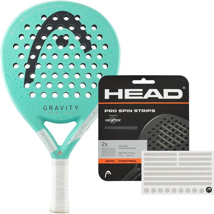 Набір для падел-тенісу Head Gravity Team Light 2024 + смужки Rezztek Pro Spin для ракетки - для максимального обертання та контролю