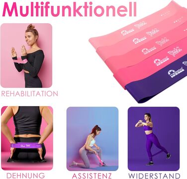 Набір фітнес-гумок Majestic Sport 5 шт. для м'язів, пілатесу, йоги, Booty Band, рожевий