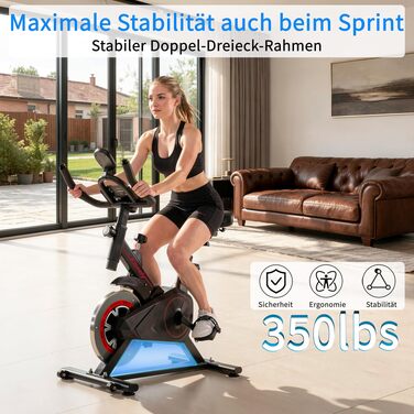 Магнітний велотренажер Heimtrainer для дому, безшумний сайкл з LCD-дисплеєм та ергономічним сідлом, чорний ZD1