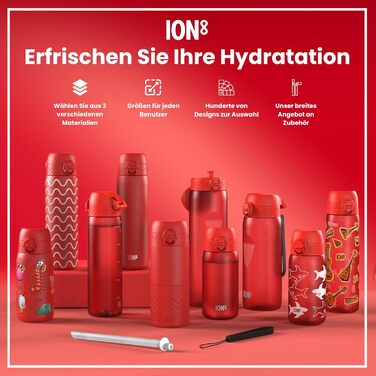 ION8 Фляга для води, 750 мл (Червона, Evo)