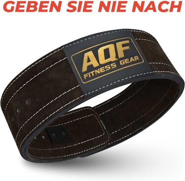 Пояс для пауерліфтингу AQF, важкоатлетичний, шкіряний, з важільною пряжкою, 4'' ширина, 10 мм товщина, замша, для фітнесу, кросфіту, станова тяга, чоловічий/жіночий, чорний, розмір L