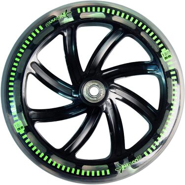 Самокат алюмінієвий Muuwmi 337, 180 мм, ABEC 5, регульований, LED, зелено-чорний