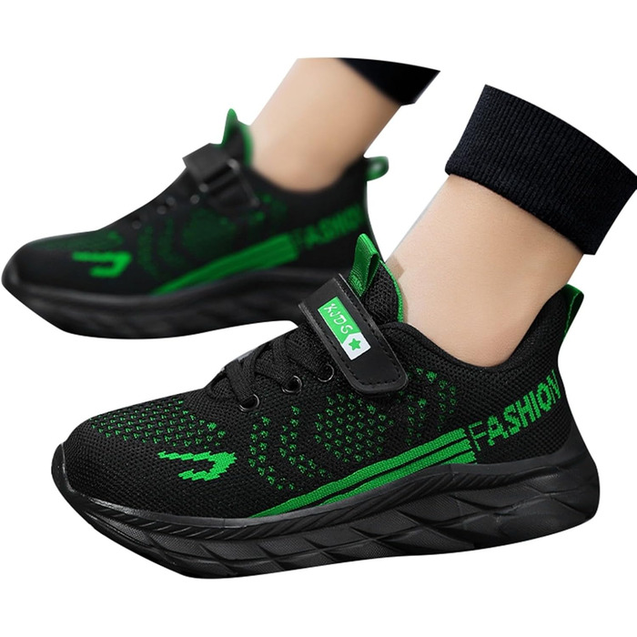 Дитячі кросівки для дівчаток та хлопчиків: легкі, зручні, дихаючі, для занять спортом та відпочинку, чорного кольору, розмір EU 28