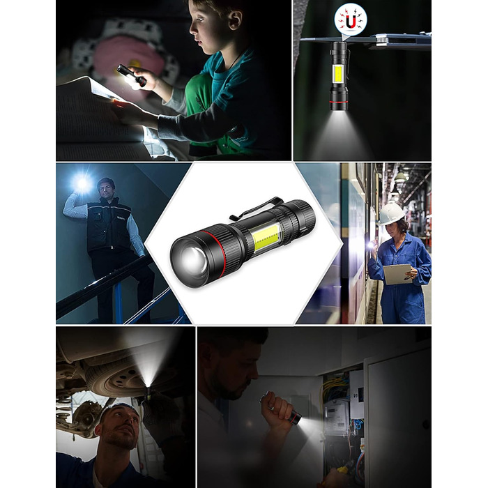 Ліхтарик на голову LED Lsnisni 2000 Люмен, 2 шт. з 6 режимами, водонепроникний IPX5, для дітей та дорослих, з батарейками AAA