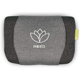 HoMedics Zen медитаційна подушка з пам'яттю, ортопедична подушка для шиї, ароматерапія з ефірними оліями, роликовий масаж, безшумна, бездротова, сіра