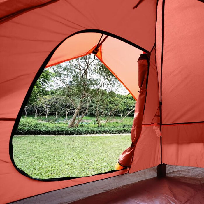 Намет кемпінговий Campingzelt купольний 2/3/4/6 місць, легкий, портативний для кемпінгу, пляжу, походів, сірий/червоний