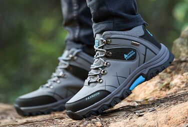 Чоловічі трекінгові черевики для хайкінгу та бігу, чорно-сі, розмір 44 EU, водонепроникні