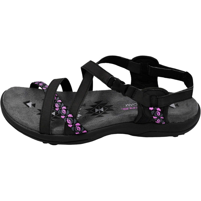 Жіночі сандалії Skechers Reggae Slim-Vacay, 41 EU, чорно-рожеві