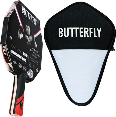 Настільна ракетка Butterfly® Dimitrij Ovtcharov Black для тенісу, ITTF сертифікат, накладка Wakaba 2,1 мм, EVA-технологія, для професіоналів, у комплекті з чохлом CC1