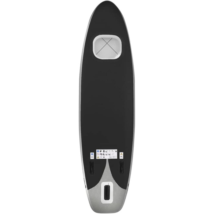 Набір SUP-дошка vidaXL надувна для дорослого, 300x76x10 см, чорна, весло, серфборд для падлбордингу