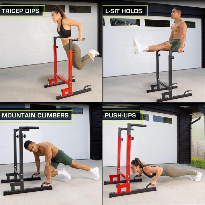Стійка для віджимань ProsourceFit Dip Stand, важка, з'єднувач безпеки, для трицепсів, підтягувань, віджимань, L-ситів, чорна
