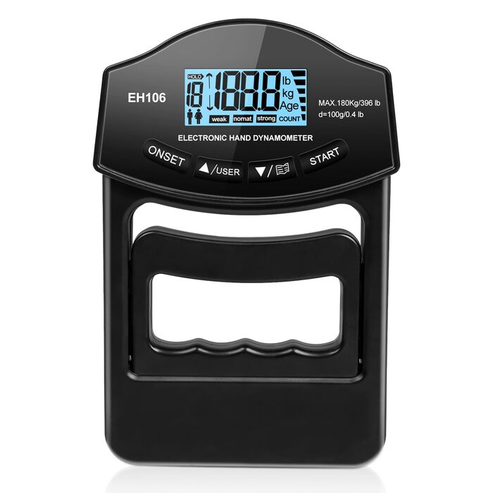 Електронний динамометр для вимірювання сили хвата, USB, 180 кг