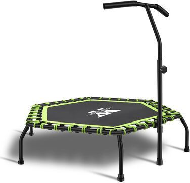 Трамплін для фітнесу 112 см, міні-трамплін для дому, регульована ручка (3 положення), система пружин, до 150 кг