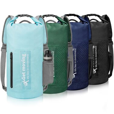 Водонепроникний мішок Dry Bag 20L RollTop: рюкзак, сумка для каякінгу, рафтингу, риболовлі, плавання, блакитний