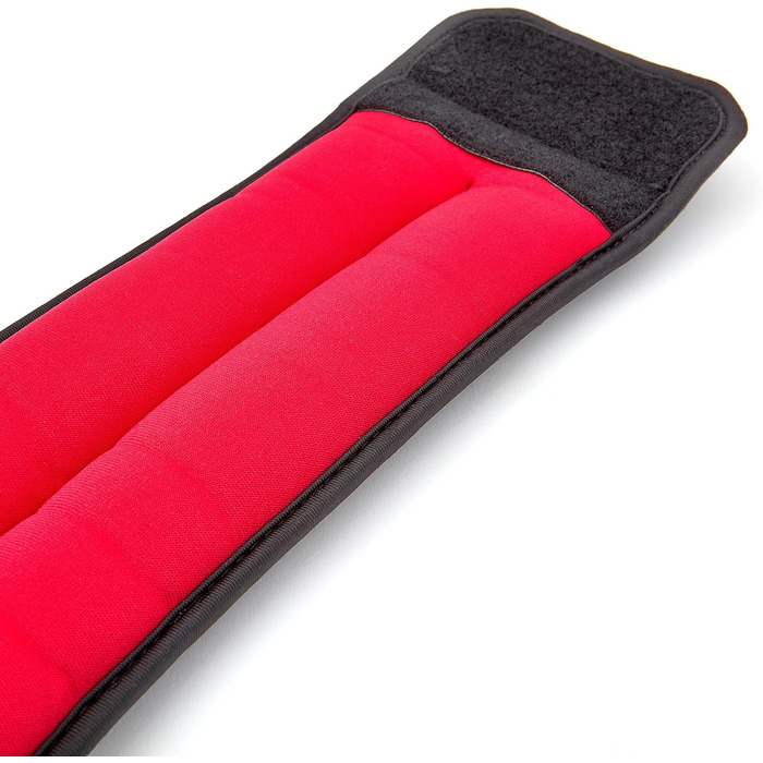 Напульчники з вагою для ніг, 1.5 кг, Neopren, чорний/червоний, для фітнесу та силових тренувань