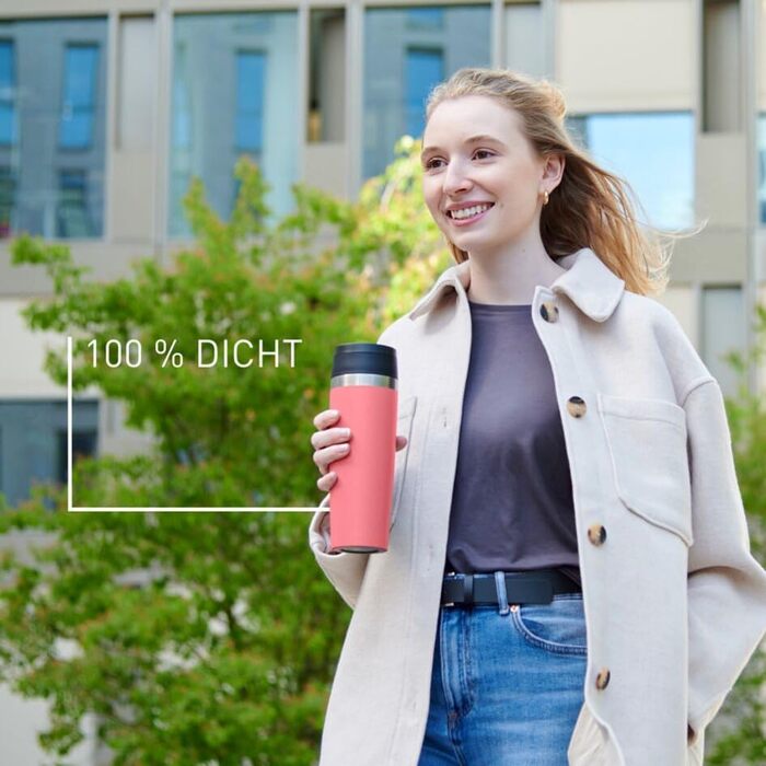 Термокухоль Emsa Travel Mug Classic 0,5 л, нержавіюча сталь, з гвинтовим затвором та відкриттям на 360°, Petrol Blau