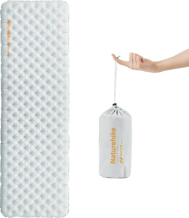 Килимок для кемпінгу Naturehike Thermal 3.2R, 4-сезонний, -5℃, сірий, XL. Ультралегкий, високий R-значення, для зими.