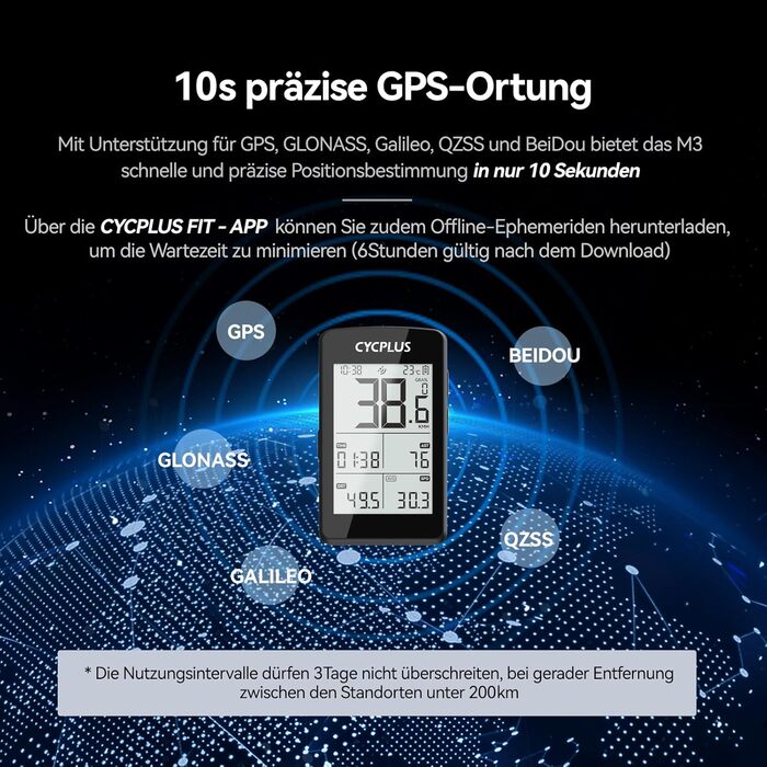 Велокомп'ютер CYCPLUS GPS ANT+ Bluetooth 5.0, 2.8