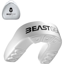 Захисна капа Beast Gear - для боксу, MMA, регбі, кікбоксингу, джудо, карате, хокею та бойових мистецтв. Зручна коробка для зберігання. Захищає зуби, ясна та щелепу. Білий.