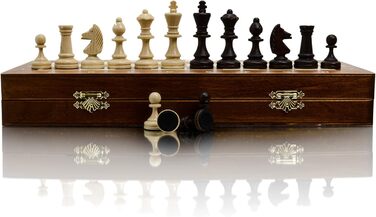 Професійний шаховий набір Master Of Chess №3, дерев'яна інкрустована дошка 35 см, фігури Стаунтон, для турнірів