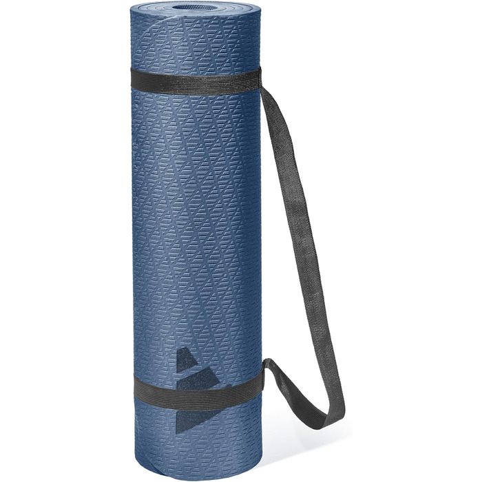 Йога-килимок Adidas 4 мм з перероблених матеріалів, протиковзкий, без ПВХ (176 x 61 см), Preloved Ink