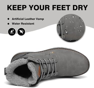 Зимові черевики Mishansha Herren: теплі, водонепроникні, для жінок, розмір 44 EU, сірі