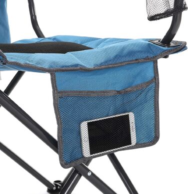Складаний кемпінговий стілець ARROWHEAD OUTDOOR Deluxe з вбудованим охолоджувачем та підстаканником, водовідштовхувальна тканина (Синій, Стандарт)