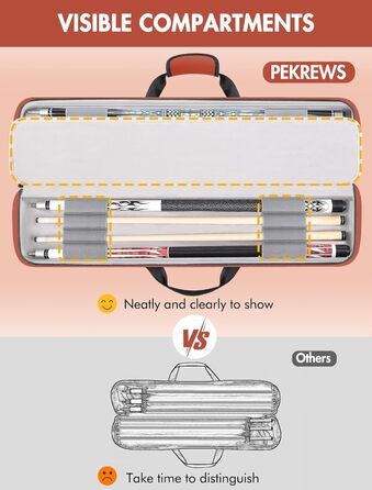 Чохол для більярдної кулі, сумка для 4 кулі та 5 шесток, м'яка підкладка, регульований ремінь, для жінок та чоловіків, Deluxe, помаранчевий