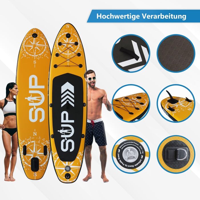 Надувний SUP Board 24MOVE® з аксесуарами: для йоги, серфінгу, дітей та дорослих, 366x80см, помаранчевий