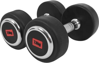 Гантелі GORILLA SPORTS 2,5-50 кг, гумові, гантельний набір, круглі, рифлений нековзкий хват, для фітнесу, з/без підставки, чавунні