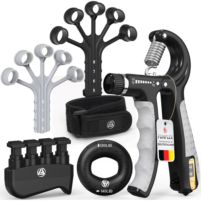 Набір для тренування кисті рук FUNFLEX: 5 шт. (сірий)