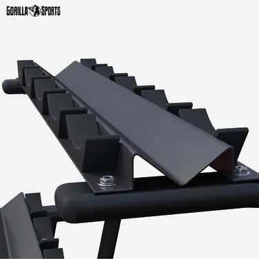 Стійка для гантелей GORILLA SPORTS, 2-рівнева, 121x65x100 см, до 250 кг, сталева, підставка для гантелей, органайзер для гантелей